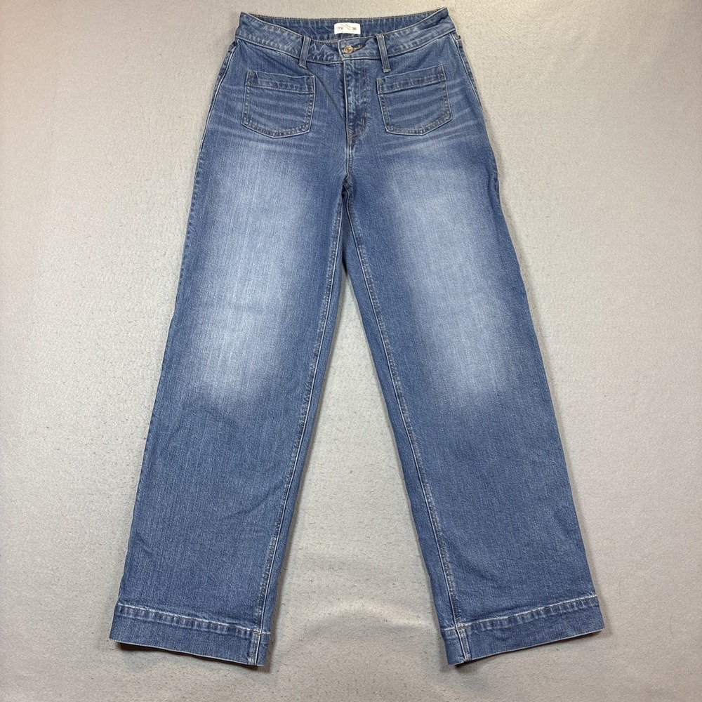 Maurices Wide Leg Jeans Women 10 Blue Women Hi Rise Bohemian